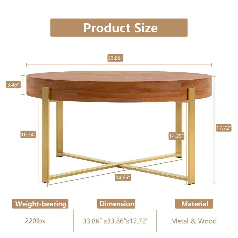 TUYOHW Table Rétro 31,5 avec Plateau en Bois de Pin Sculpté et Pieds en Acier, Table d'Appoint Élégante pour Salon, Table Ronde avec Capacité de 100 kg