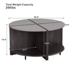 Table basse ronde modulaire 4 pièces TUYOHW, tables basses de rangement détachables, table d'appoint moderne, table d'appoint de canapé à 2 niveaux pour salon