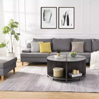 Table basse ronde modulaire 4 pièces TUYOHW, tables basses de rangement détachables, table d'appoint moderne, table d'appoint de canapé à 2 niveaux pour salon