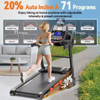 Tapis de course pliable Famistar 5,1 CV pour la maison avec inclinaison automatique de 20 %, capacité de 136 à 181 kg, tapis de course pliable portable, contrôle gratuit de l'application, vitesse de 19 km/h