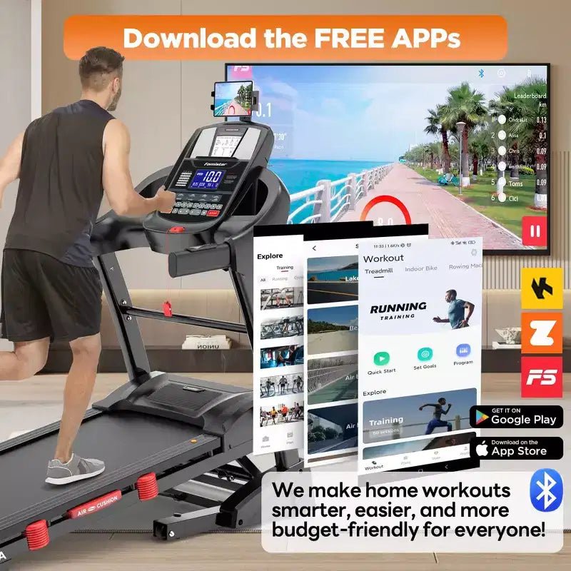 Tapis de course pliable Famistar 5,1 CV pour la maison avec inclinaison automatique de 20 %, capacité de 136 à 181 kg, tapis de course pliable portable, contrôle gratuit de l'application, vitesse de 19 km/h