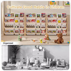 VECELO Étagère de Rangement pour Enfants avec 12 Bacs, Meuble de Rangement en Bois pour Tout-Petits, Grande Capacité pour Livres ou Jouets
