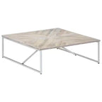 vidaXL Table basse Table d'appoint Table de chevet Salon Canapé Bois massif de manguier - Blanc