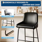 Tabourets de bar en cuir PU GustoWave (lot de 3) pour îlot de cuisine, comptoir