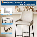 Tabourets de bar en cuir PU GustoWave (lot de 3) pour îlot de cuisine, comptoir