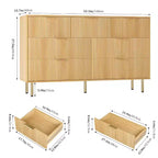 Commode à 7 tiroirs pour chambre à coucher, commode cannelée avec poignée, commode moderne en bois pour placard, organisateur de rangement pour chambre à coucher et salon