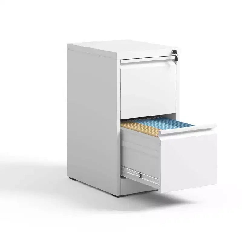VIYET 28H Classeur vertical à 2 tiroirs en métal blanc avec serrure, armoire de classement en acier pour bureau à domicile, convient aux formats A4/Legal/Lettre