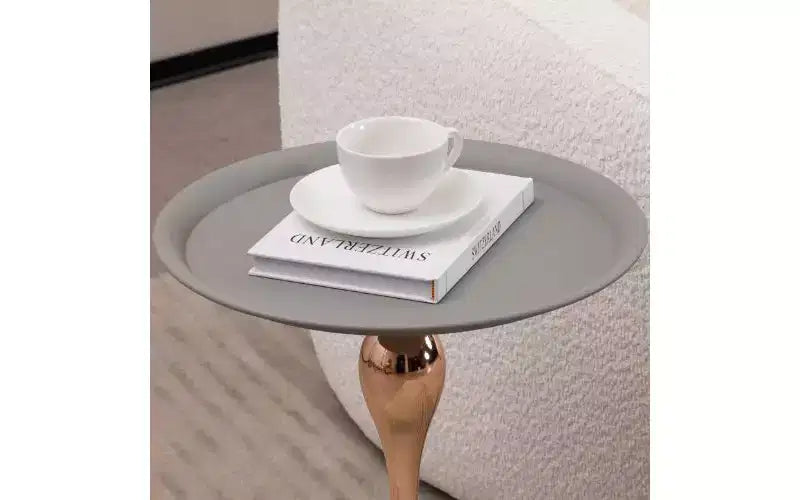 TUYOHW Table d'appoint ronde à pied queue de sirène, Petite table basse en métal antirouille, Table d'appoint polyvalente, Table de chevet pour salon