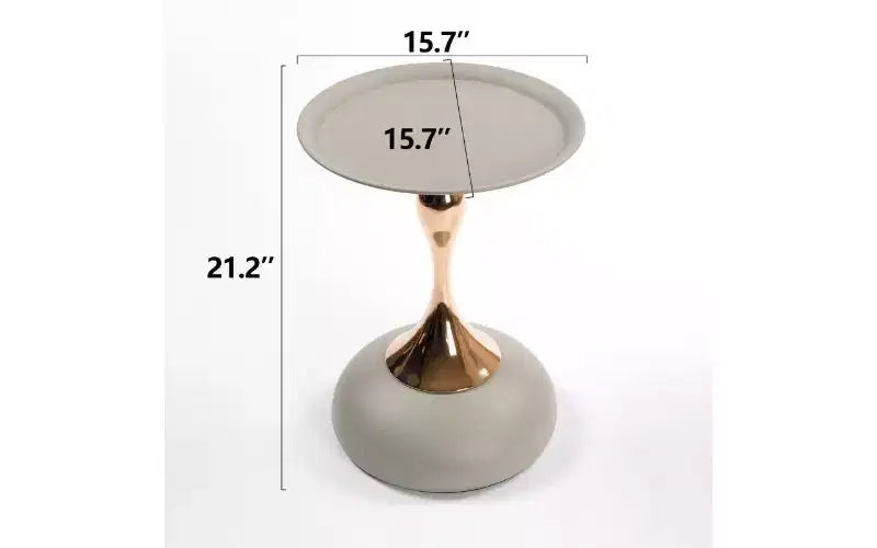 TUYOHW Table d'appoint ronde à pied queue de sirène, Petite table basse en métal antirouille, Table d'appoint polyvalente, Table de chevet pour salon