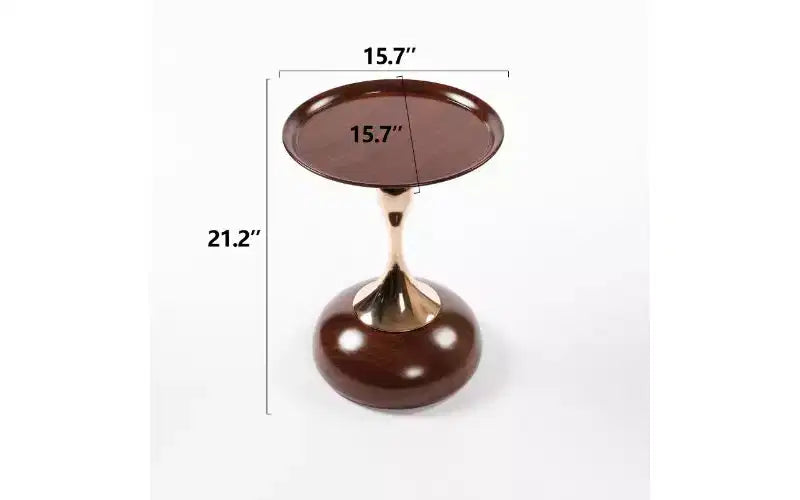 TUYOHW Table d'appoint ronde à pied queue de sirène, Petite table basse en métal antirouille, Table d'appoint polyvalente, Table de chevet pour salon