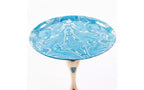 TUYOHW Table d'appoint ronde à pied queue de sirène, Petite table basse en métal antirouille, Table d'appoint polyvalente, Table de chevet pour salon