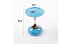 TUYOHW Table d'appoint ronde à pied queue de sirène, Petite table basse en métal antirouille, Table d'appoint polyvalente, Table de chevet pour salon