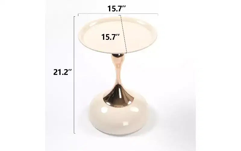 TUYOHW Table d'appoint ronde à pied queue de sirène, Petite table basse en métal antirouille, Table d'appoint polyvalente, Table de chevet pour salon