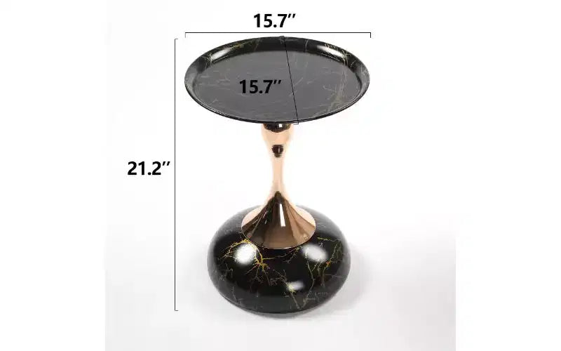 TUYOHW Table d'appoint ronde à pied queue de sirène, Petite table basse en métal antirouille, Table d'appoint polyvalente, Table de chevet pour salon