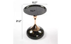 TUYOHW Table d'appoint ronde à pied queue de sirène, Petite table basse en métal antirouille, Table d'appoint polyvalente, Table de chevet pour salon