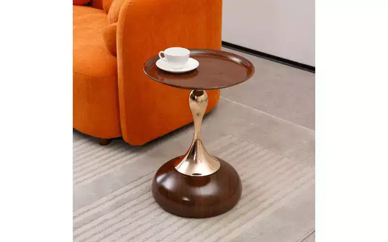 TUYOHW Table d'appoint ronde à pied queue de sirène, Petite table basse en métal antirouille, Table d'appoint polyvalente, Table de chevet pour salon