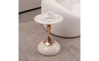 TUYOHW Table d'appoint ronde à pied queue de sirène, Petite table basse en métal antirouille, Table d'appoint polyvalente, Table de chevet pour salon