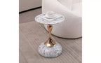 TUYOHW Table d'appoint ronde à pied queue de sirène, Petite table basse en métal antirouille, Table d'appoint polyvalente, Table de chevet pour salon