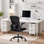 Fauteuil de bureau ergonomique haut de gamme en maille grise - Hauteur réglable, accoudoirs relevables et support lombaire - Siège pivotant confortable pour la maison, le jeu et le travail