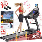 400lbs Capacity Treadmill, Folding Treadmill with 20%Incline, Electric Treadmill with APP Control, 0.6-12MPH, 64+3+3+1Programs, Shock Absorption