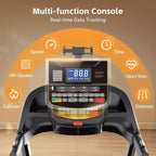 400lbs Capacity Treadmill, Folding Treadmill with 20%Incline, Electric Treadmill with APP Control, 0.6-12MPH, 64+3+3+1Programs, Shock Absorption
