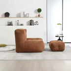 Ensemble fauteuil poire et ottoman TUYOHW, fauteuil de sol en mousse à mémoire de forme pour un confort optimal, fauteuil de salon paresseux pour salle de lecture, salon