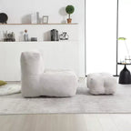 Ensemble fauteuil poire et ottoman TUYOHW, fauteuil de sol en mousse à mémoire de forme pour un confort optimal, fauteuil de salon paresseux pour salle de lecture, salon