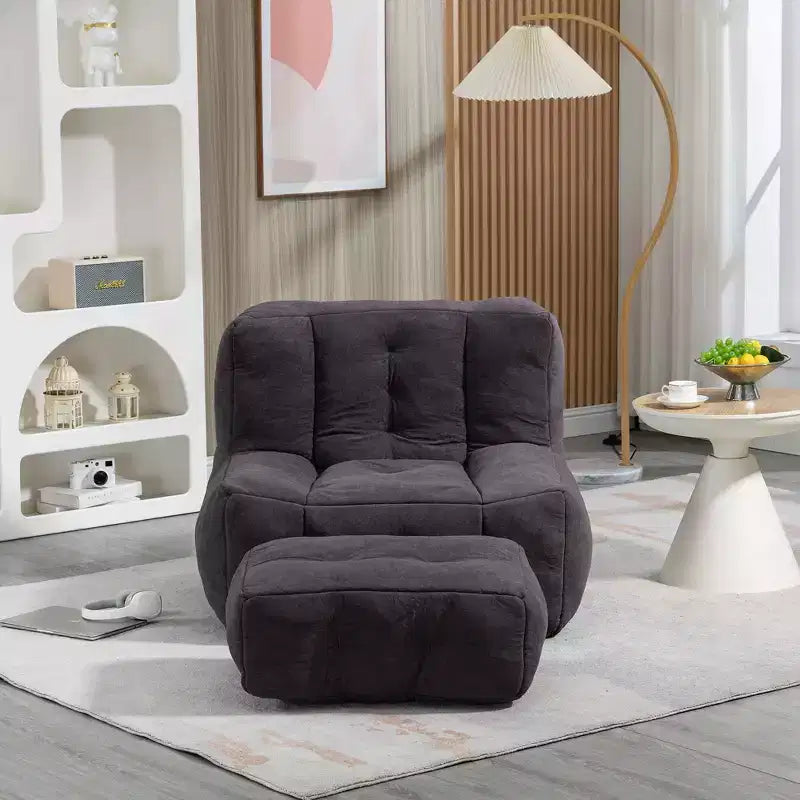 Ensemble fauteuil poire et ottoman TUYOHW, fauteuil de sol en mousse à mémoire de forme pour un confort optimal, fauteuil de salon paresseux pour salle de lecture, salon