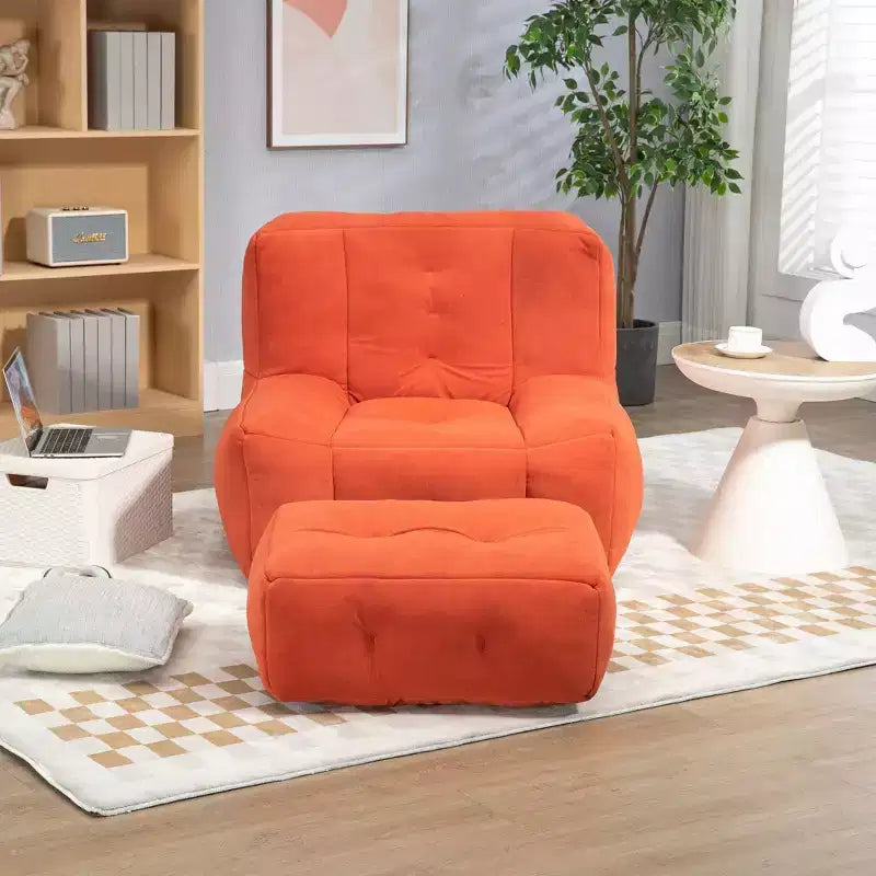 Ensemble fauteuil poire et ottoman TUYOHW, fauteuil de sol en mousse à mémoire de forme pour un confort optimal, fauteuil de salon paresseux pour salle de lecture, salon