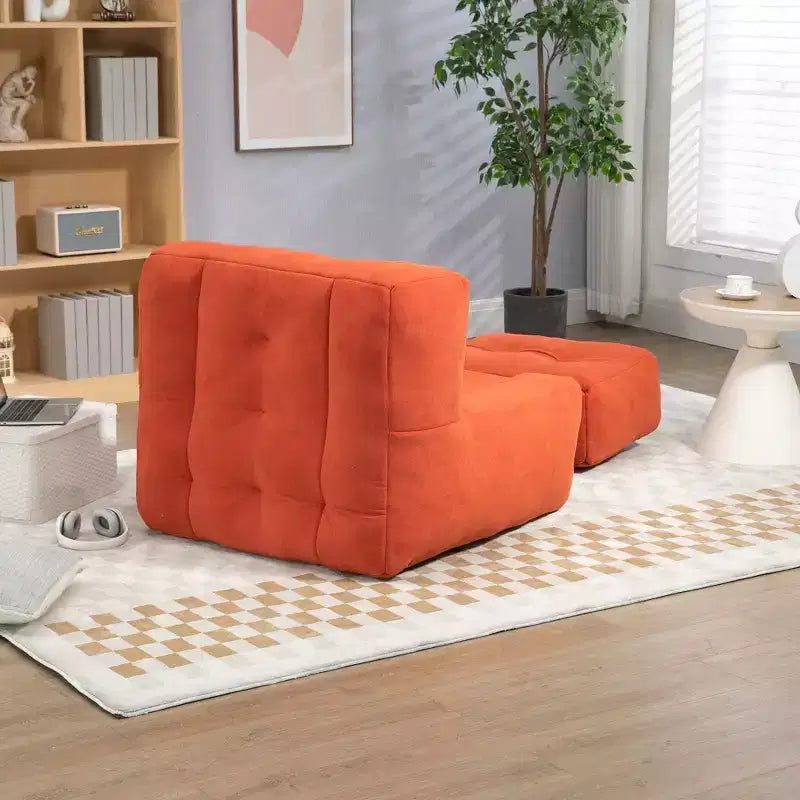 Ensemble fauteuil poire et ottoman TUYOHW, fauteuil de sol en mousse à mémoire de forme pour un confort optimal, fauteuil de salon paresseux pour salle de lecture, salon