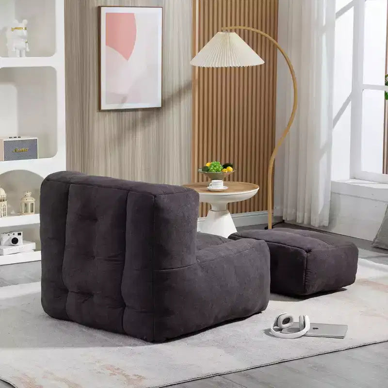 Ensemble fauteuil poire et ottoman TUYOHW, fauteuil de sol en mousse à mémoire de forme pour un confort optimal, fauteuil de salon paresseux pour salle de lecture, salon