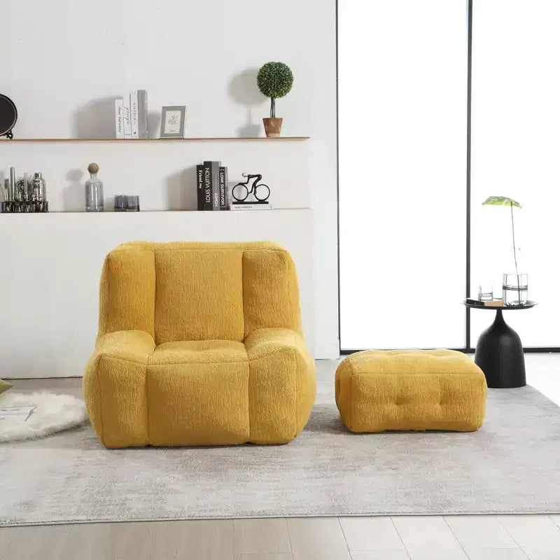 Ensemble fauteuil poire et ottoman TUYOHW, fauteuil de sol en mousse à mémoire de forme pour un confort optimal, fauteuil de salon paresseux pour salle de lecture, salon