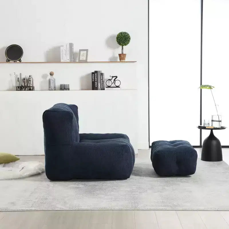 Ensemble fauteuil poire et ottoman TUYOHW, fauteuil de sol en mousse à mémoire de forme pour un confort optimal, fauteuil de salon paresseux pour salle de lecture, salon