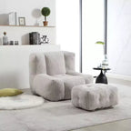 Ensemble fauteuil poire et ottoman TUYOHW, fauteuil de sol en mousse à mémoire de forme pour un confort optimal, fauteuil de salon paresseux pour salle de lecture, salon
