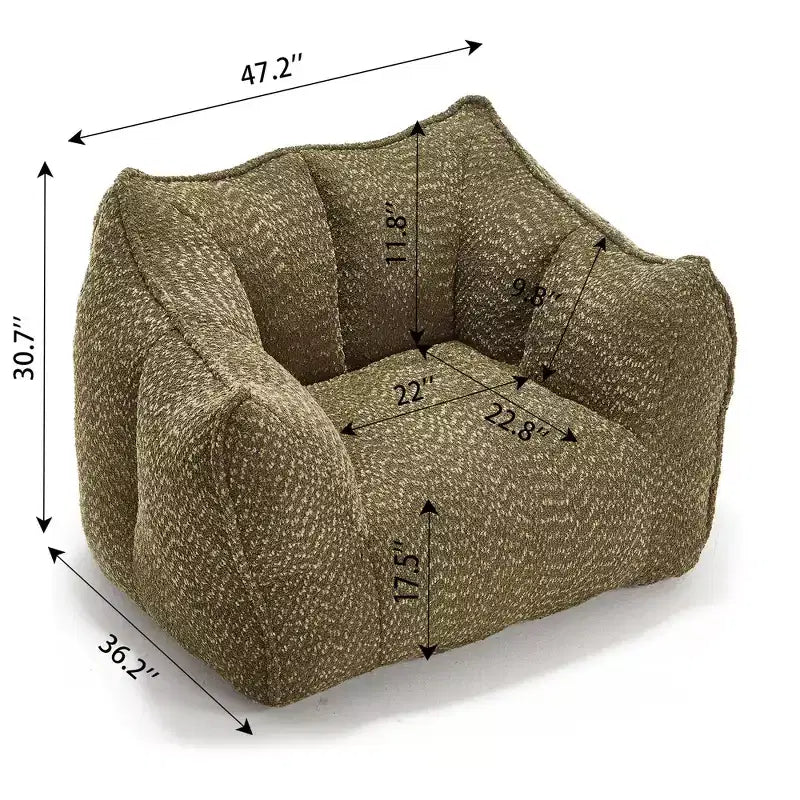 Pouf géant TUYOHW, fauteuil de sol moelleux en mousse haute résilience pour un confort durable, chaise longue paresseuse pour le salon et la chambre à coucher