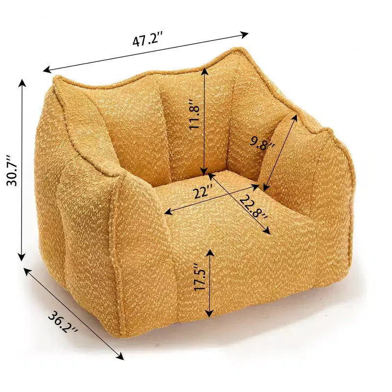 Pouf géant TUYOHW, fauteuil de sol moelleux en mousse haute résilience pour un confort durable, chaise longue paresseuse pour le salon et la chambre à coucher