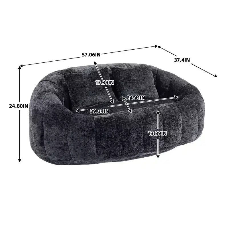 Fauteuil poire dossier haut TUYOHW, canapé de sol durable pour un soutien complet du corps, fauteuil paresseux confortable pour adultes et enfants dans le salon