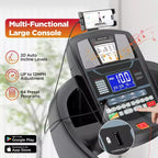 Tapis roulant pliable 4,5 CV pour la maison/le bureau, inclinaison réglable de 20 %, contrôle via application, 71 programmes