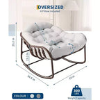 Chaise Œuf à Bascule Intérieure/Extérieure COZONY, Fauteuil Papasan en Rotin avec Coussin Rembourré