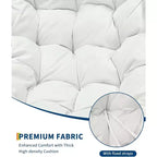 Chaise Œuf à Bascule Intérieure/Extérieure COZONY, Fauteuil Papasan en Rotin avec Coussin Rembourré