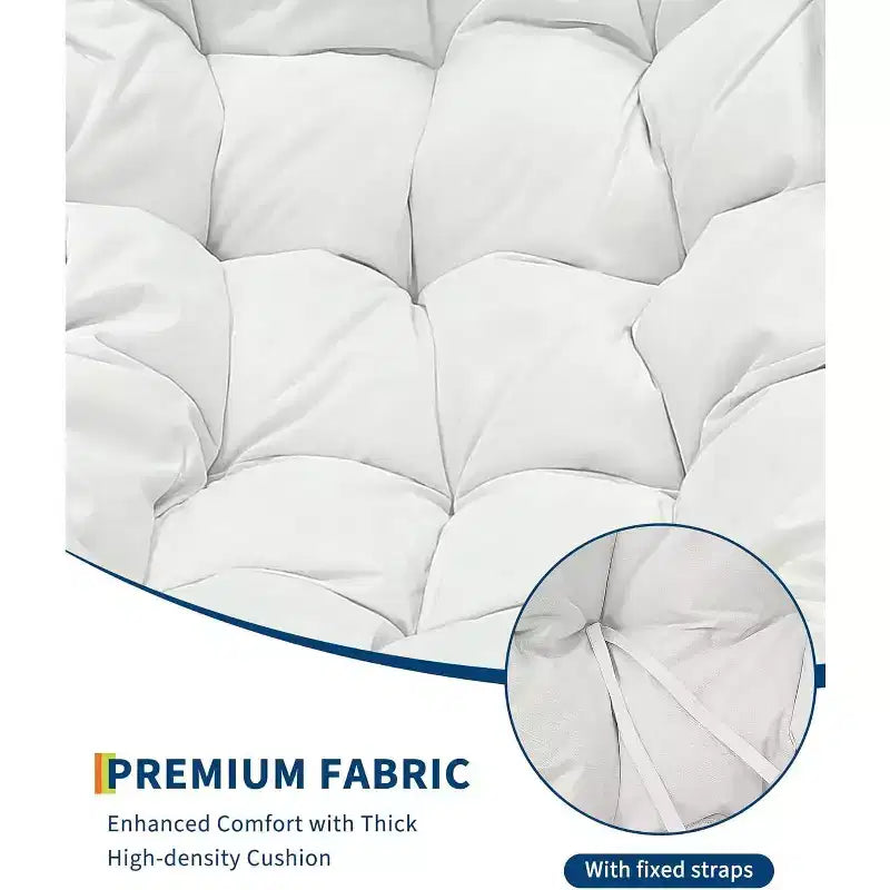 Chaise Œuf à Bascule Intérieure/Extérieure COZONY, Fauteuil Papasan en Rotin avec Coussin Rembourré