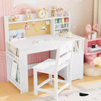 Ensemble bureau et chaise d'étude Garvee pour enfants avec rangement, bureau pour enfants avec huche et inclinable, pour la maison