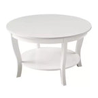 Table basse ronde, table d'appoint à 2 niveaux avec pieds en bois, idéale pour les salons, les chambres, les appartements, les studios ou les réceptions