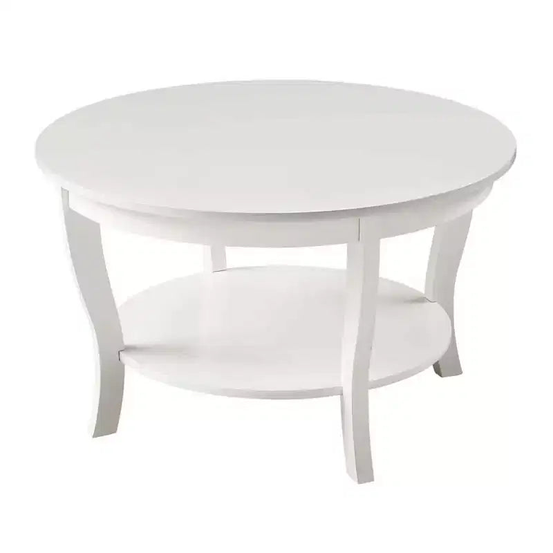 Table basse ronde, table d'appoint à 2 niveaux avec pieds en bois, idéale pour les salons, les chambres, les appartements, les studios ou les réceptions
