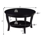 Table basse ronde, table d'appoint à 2 niveaux avec pieds en bois, idéale pour les salons, les chambres, les appartements, les studios ou les réceptions