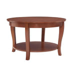 Table basse ronde, table d'appoint à 2 niveaux avec pieds en bois, idéale pour les salons, les chambres, les appartements, les studios ou les réceptions