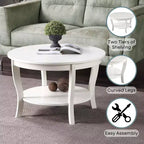 Table basse ronde, table d'appoint à 2 niveaux avec pieds en bois, idéale pour les salons, les chambres, les appartements, les studios ou les réceptions