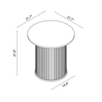 Galano Lot de 2 tables d'appoint rondes à piédestal cannelé 55,1 cm L x 55,1 cm P x 55,6 cm H