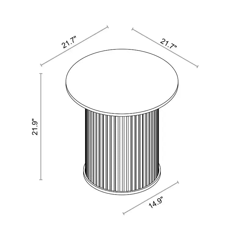 Galano Lot de 2 tables d'appoint rondes à piédestal cannelé 55,1 cm L x 55,1 cm P x 55,6 cm H
