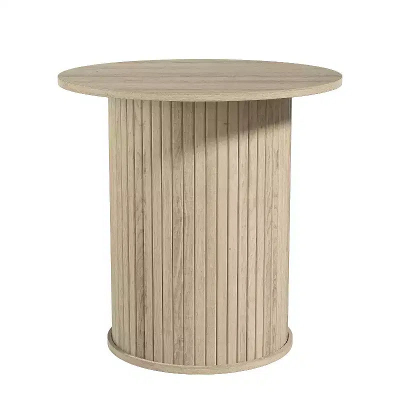 Galano Lot de 2 tables d'appoint rondes à piédestal cannelé 55,1 cm L x 55,1 cm P x 55,6 cm H